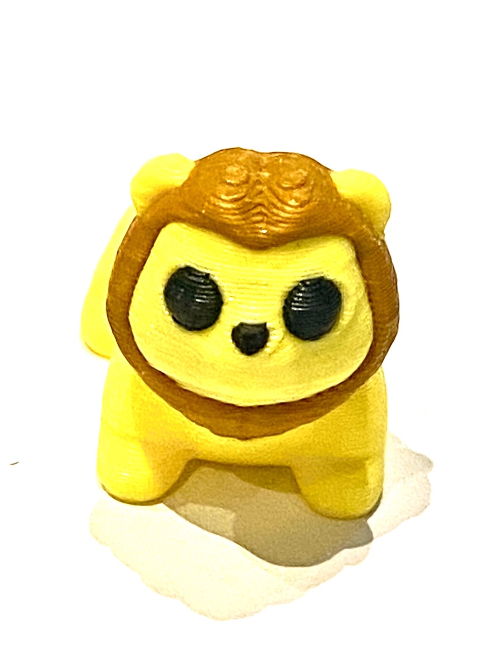 Yellow and Brown Lion small 3d Printed