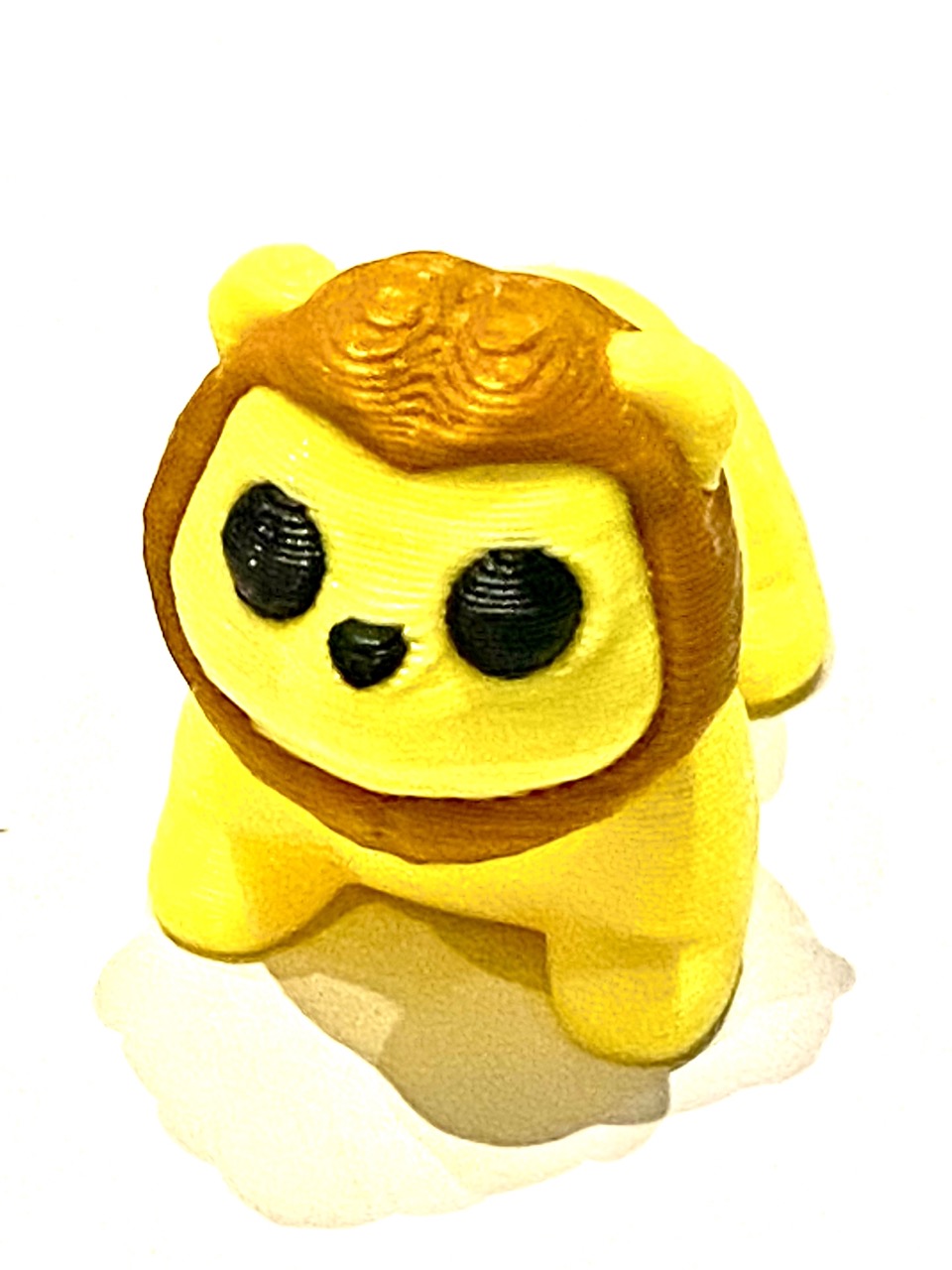 Yellow and Brown Lion small 3d Printed