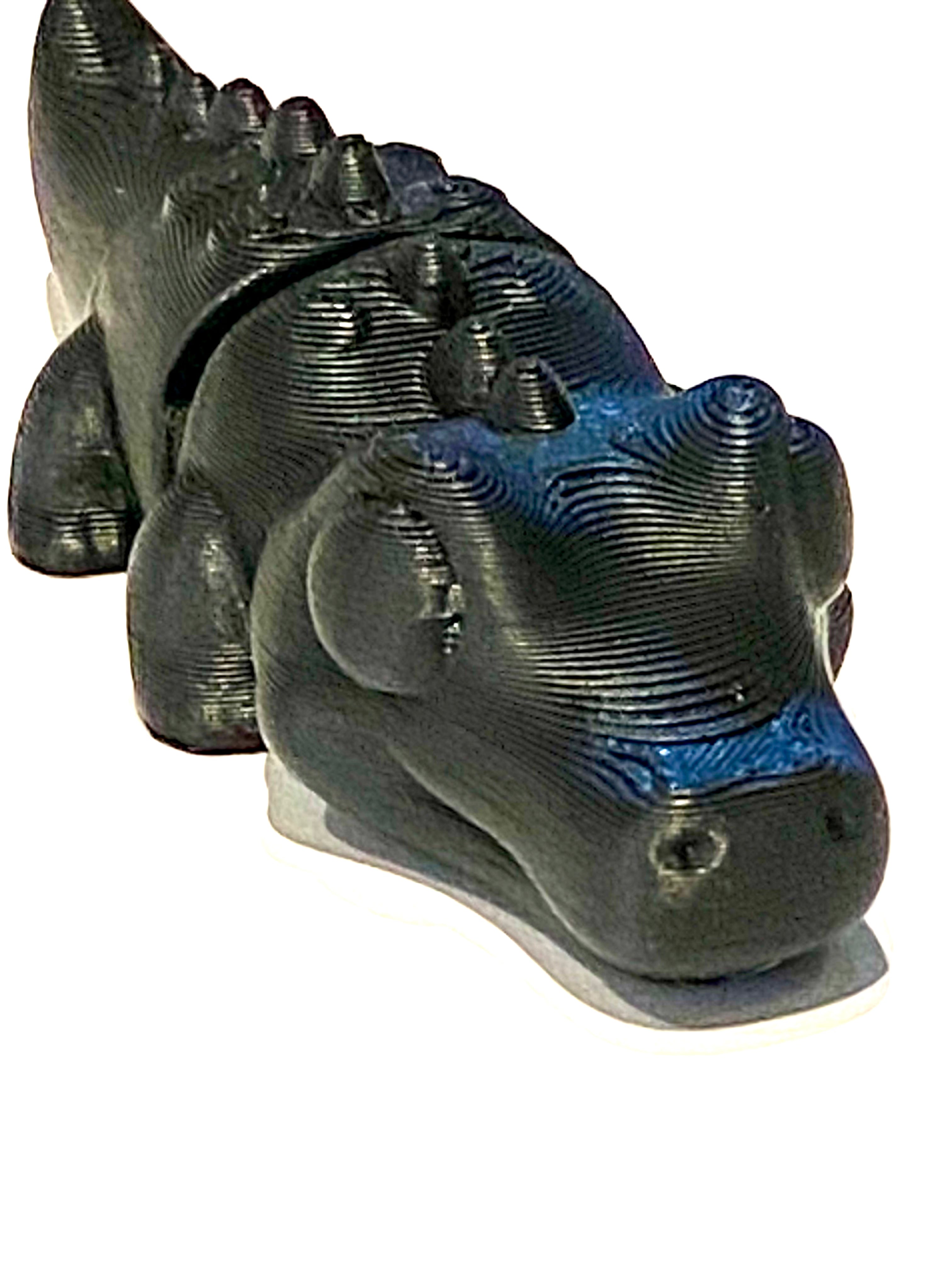 Black 3d Printed Crocodile